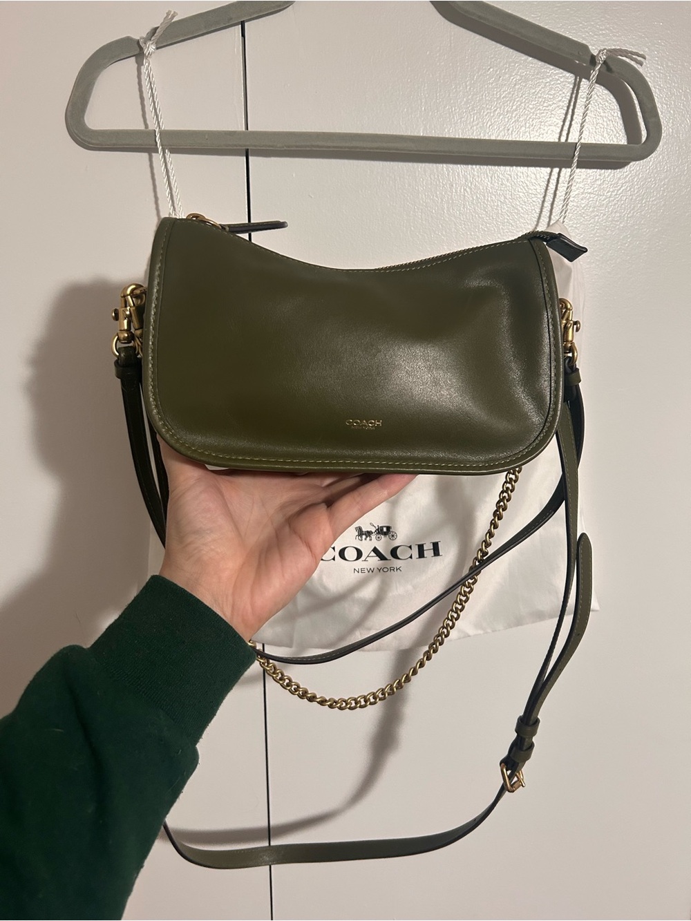 Coach Olive Green Leather Waverly Bag